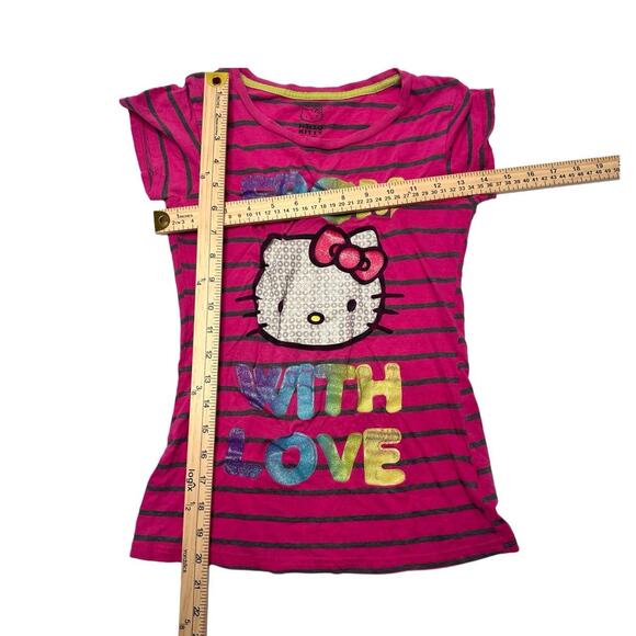 Vintage Y2K Pink Hello Kitty Baby Tee Fits Size XS-Small - Picture 3 of 5